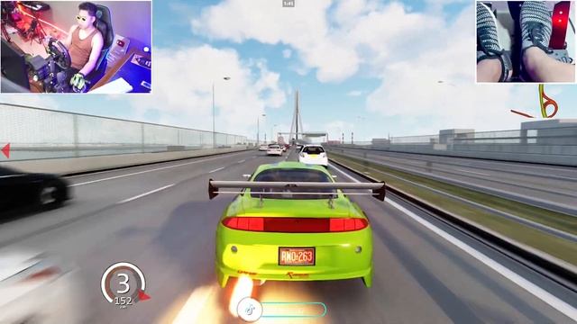CHILLIN MITSUBISHI ECLIPSE FAST FURIOUS X | STEERING WHEEL + PEDAL CAM | ASSETO CORSA смотреть онлайн