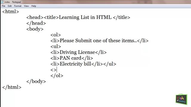 Nested Ordered and Unordered list -- HTML List in hindi (part 2/3) [ HTML in hindi ] смотреть онлайн