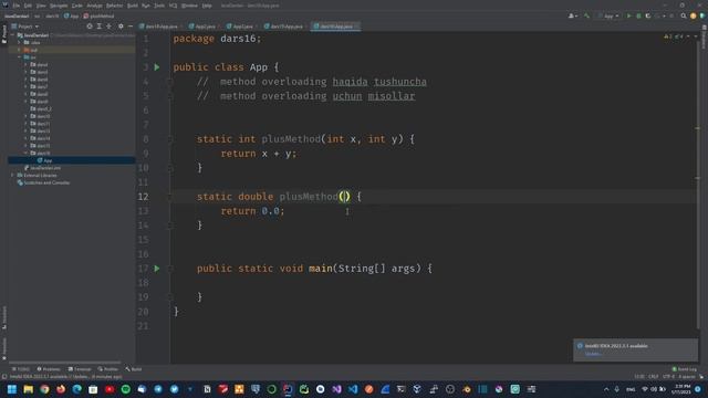 Java Darslari #16 dars Javada method overloading haqida смотреть онлайн