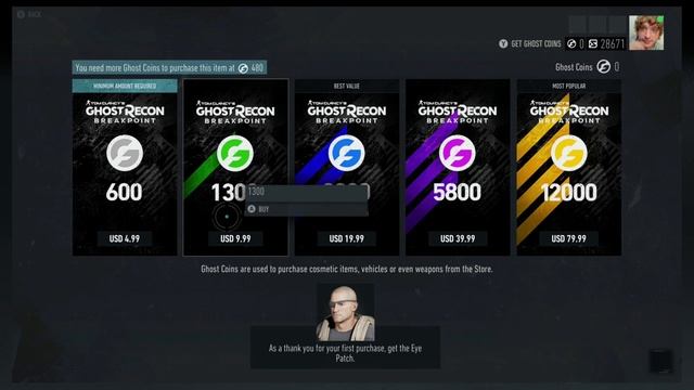 Ghost Coin In Game Store Purchases Ghost Recon Breakpoint смотреть онлайн