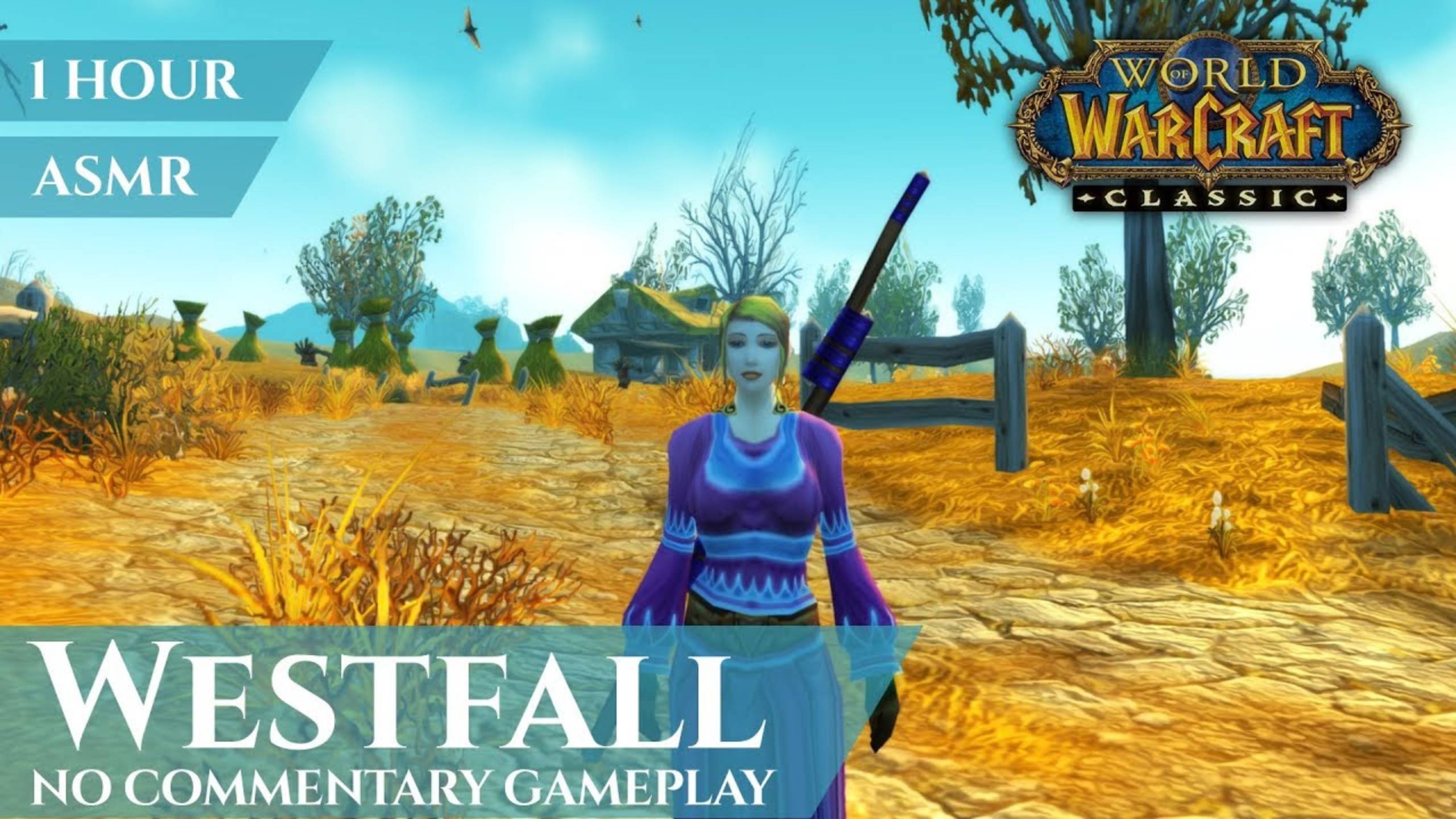 WoW Classic Westfall - Gameplay, No Commentary, ASMR (1 Hour, 4K, World Of Warcraft Vanilla)
