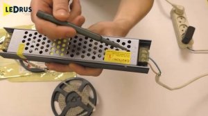 Как подключить 5 и 10 метров одноцветной светодиодной ленты к блоку питания?