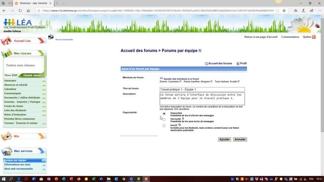 LÉA Comment créer un forum d'équipe de travail смотреть онлайн