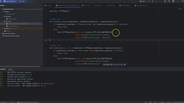 Web Api - FastAPI #12 : Basic Authentication & Roles смотреть онлайн