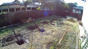 Установка стоек под навес. День первый.