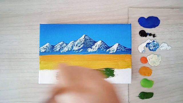 Mountain landscape painting / Acrylic painting for beginners смотреть онлайн
