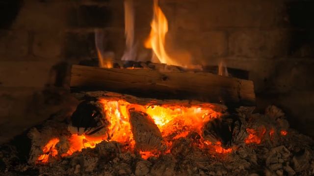 4k камин в реальном времени - Расслабляющий огонь-3 часа-Ultra HD-2160p смотреть онлайн