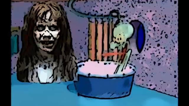 Squidward screams like hell after he sees scary maze game смотреть онлайн