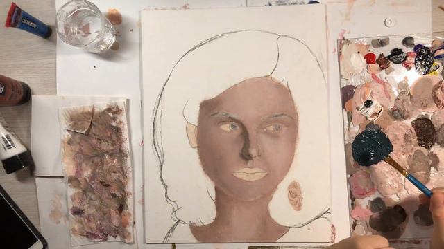 My fifth portrait with acrylics! | Paint with me a portrait | Lia Acacia смотреть онлайн