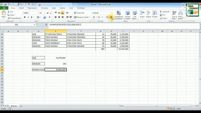 MEMBUAT SUMMARY DENGAN SUMIF смотреть онлайн