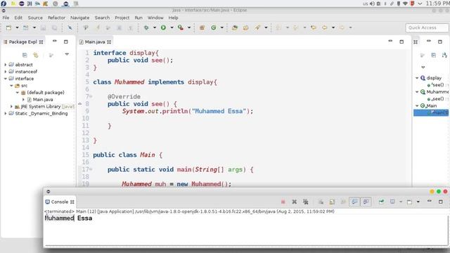 140 Java Interface example one Class مثال عن واجهة جافا смотреть онлайн