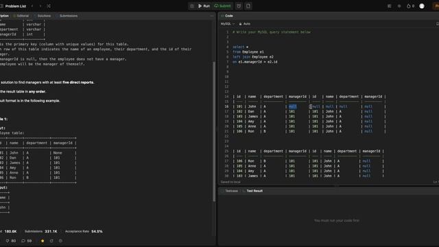 LeetCode - 570. Managers with at Least 5 Direct Reports (SQL) смотреть онлайн
