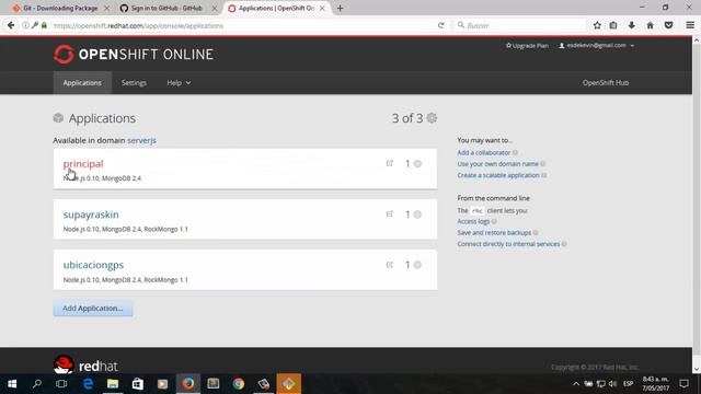 Instalación GIT, Ruby y conexión a cuenta Openshift 1 смотреть онлайн