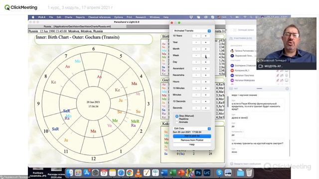 Гочара. Транзиты планет