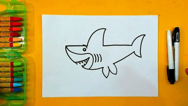 АКУЛА учимся рисовать с детьми / Урок рисования от РыбаКит смотреть онлайн