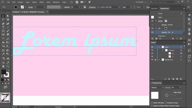 illustrator tutorial | paper cut out text effect | Editable text cut out | knockout group смотреть онлайн