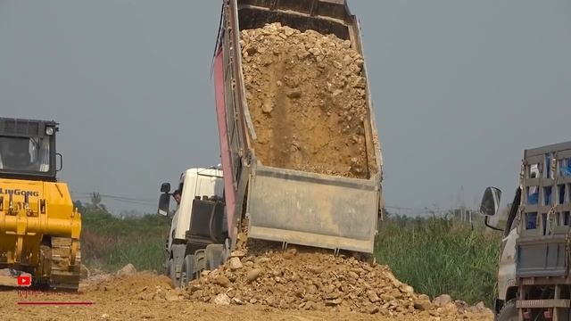 Great Power Group Hyundai Trago Truck Bulldozer Operating Job Road Construction