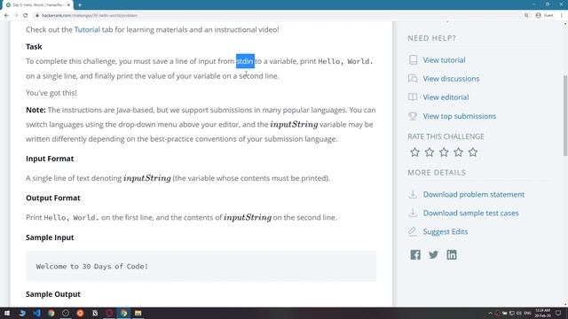 HelloWorld! | 30 Days of Code in Python | Day 0 смотреть онлайн