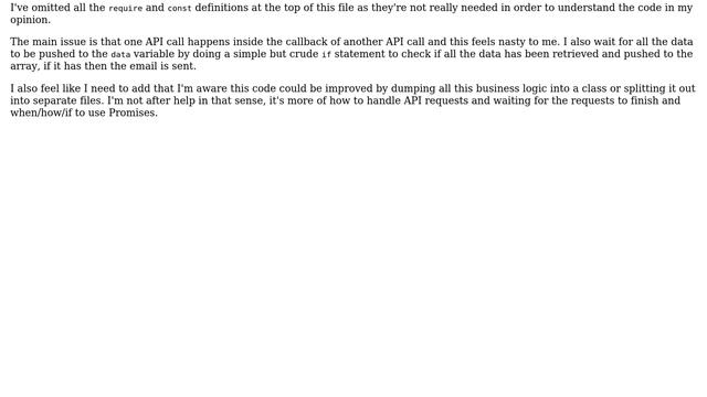 Node.js package that retrieves data from an API, formats it and sends it out via email to a... смотреть онлайн