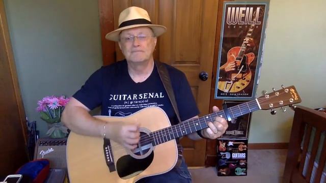 2072 - Walking In The Sunshine - Roger Miller vocal & acoustic guitar cover & chords смотреть онлайн