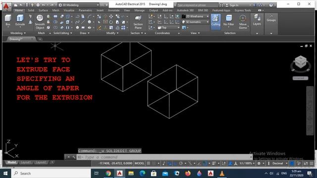 HOW TO EXTRUDE FACE IN 3D AUTOCAD? смотреть онлайн