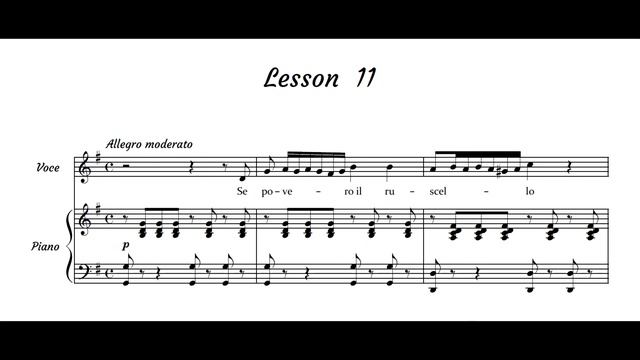 Nicola Vaccai Lesson 11-Trill -Se Povero -high voice-piano accompaniment melody and without- slowly смотреть онлайн