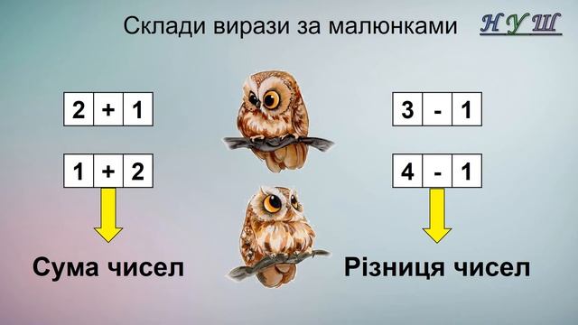 Вирази. Сума. Різниця. (Математика 1 клас) - №21 смотреть онлайн