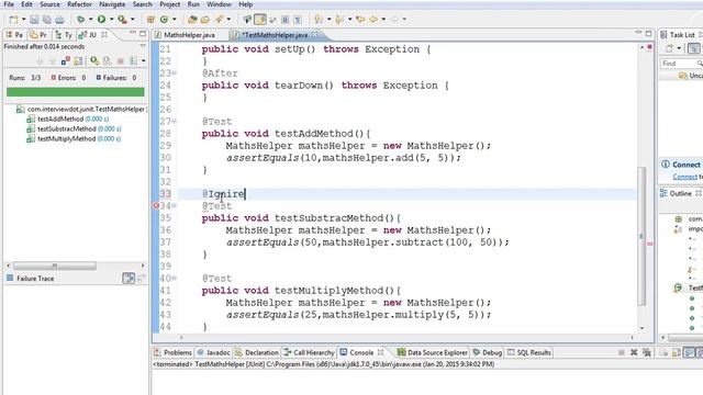 TAMIL HOW TO IGNORE A JUNIT TEST CASE DEMO смотреть онлайн