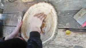 Поднос из спила дерева.