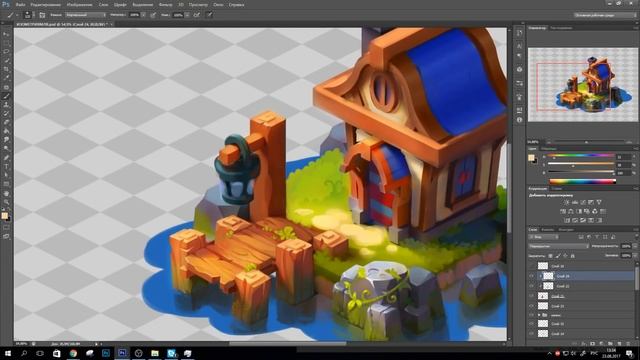 Isometric house: SketchUp and Photoshop смотреть онлайн