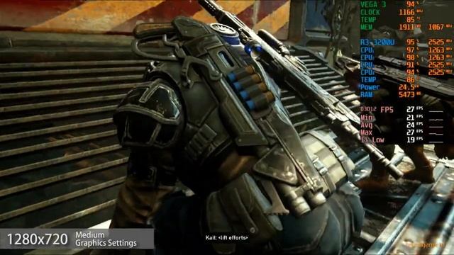 Gears 5 | AMD Ryzen 3 3200U Vega 3 | Gameplay Benchmark смотреть онлайн
