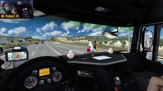DAF XF105 460 in Promods | Almería - Faro | ETS2 Gameplay 4K + wheel cam смотреть онлайн