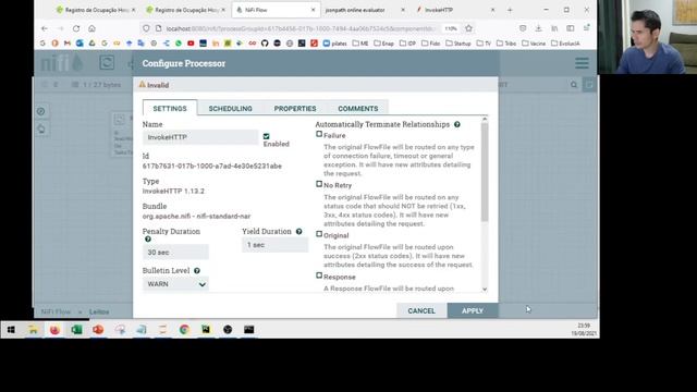 NiFi - InvokeHTTP com os dados de ocupação de leitos hospitalares смотреть онлайн