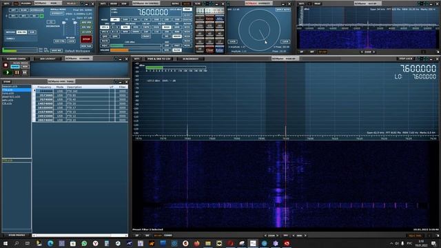 Подавление помех с помощью Diversity в SDRuno на приемнике SDRplay RSPduo, частота 7600 кГц
