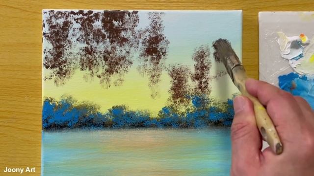 Snowy Morning / Acrylic Painting For Beginners / STEP By STEP #176 / 눈내린 아침 아크릴화