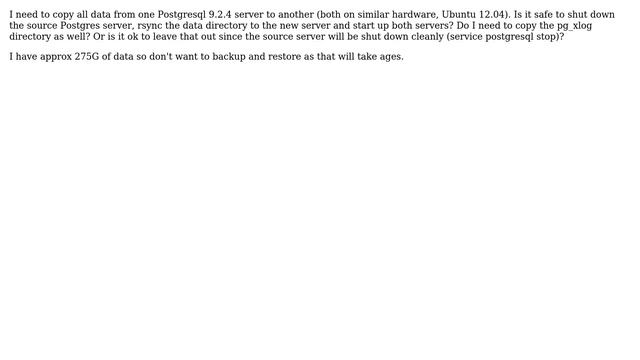 Databases: What is the safe+fast way to move all Postgresql data to another machine? смотреть онлайн