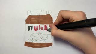 Рисуем НУТЕЛЛУ очень просто ! смотреть онлайн