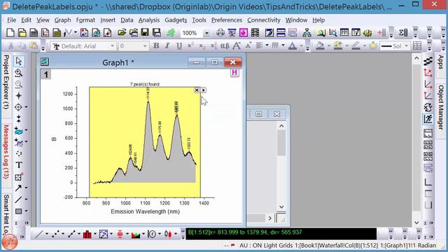 Find peaks, Label peaks, and Remove Unwanted Labels in Origin смотреть онлайн