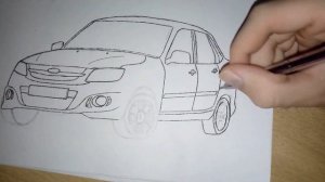 КАК НАРИСОВАТЬ МАШИНУ LADA GRANTA SPORT