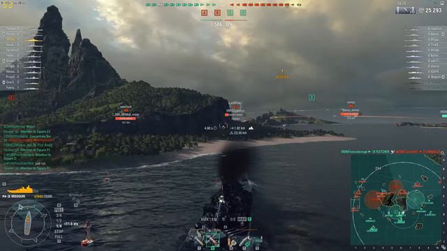 World of Warships American Premium BB Tier IX Missouri Gameplay (150k DMG Victory) смотреть онлайн