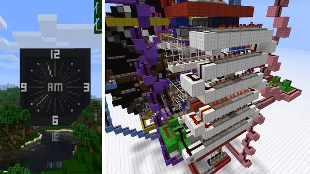 Minecraft Piston Analog Clock смотреть онлайн