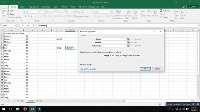 Microsoft Excel I Quick lessons I SUMIF I Straight forward and simple смотреть онлайн