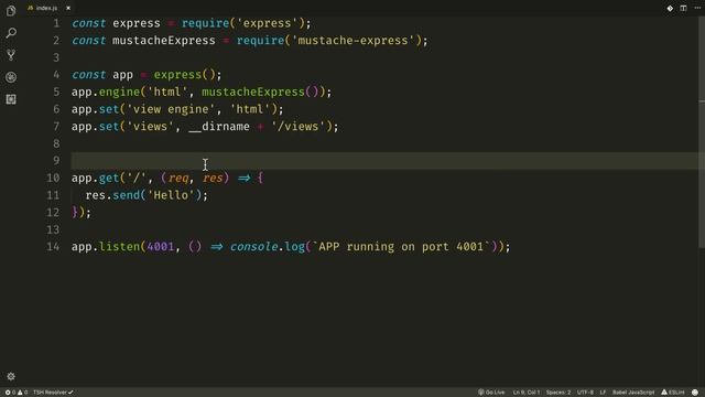MustacheExpress template para Node, Express смотреть онлайн