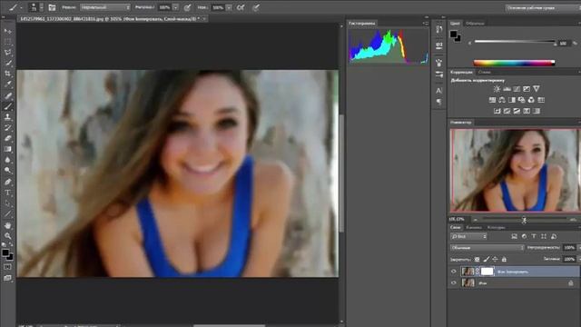 Как сделать размытый фон в фотошопе??!! смотреть онлайн