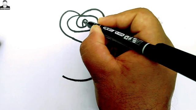 Rose flower drawing from letter S & ❤️ sign l Easy Rose drawing tutorial step by step for beginners смотреть онлайн