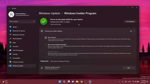New Windows 11 Build 22581 – Switch from Dev to Beta, Taskbar, Settings Changes & Fixes (Dev & Beta смотреть онлайн