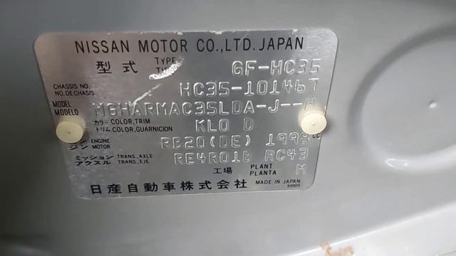 Работа двигателя RB20DE Nissan Laurel HC35 2001 смотреть онлайн