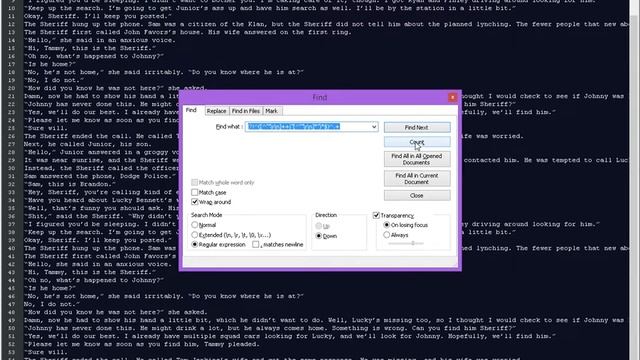 Finding unclosed or open quotation marks in Microsoft Word