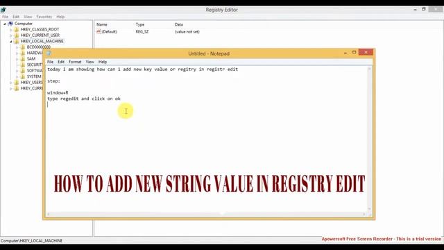 #Oracle: HOW TO ADD NEW KEY IN REGSTRY EDIT смотреть онлайн