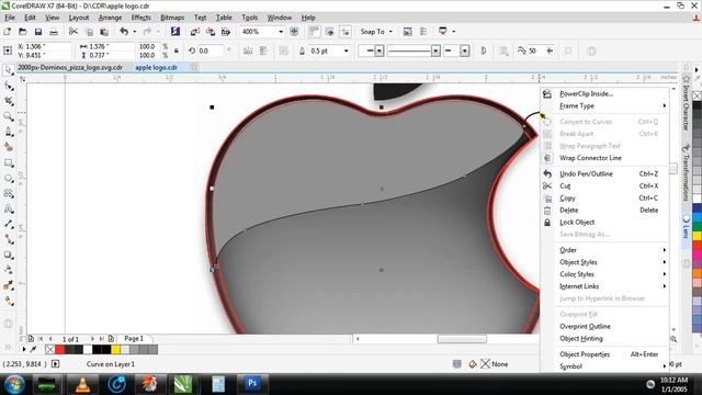 How to make a 3d Apple logo in CorelDraw x7 смотреть онлайн